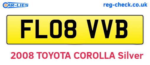FL08VVB are the vehicle registration plates.