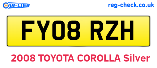 FY08RZH are the vehicle registration plates.