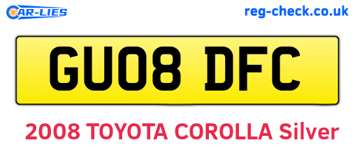 GU08DFC are the vehicle registration plates.