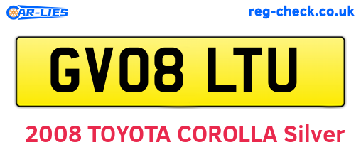 GV08LTU are the vehicle registration plates.