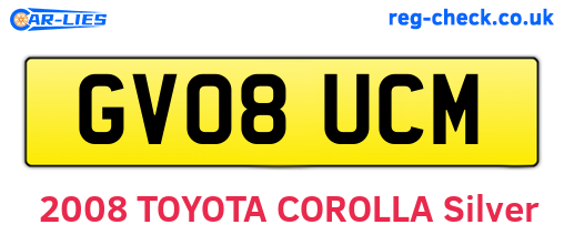 GV08UCM are the vehicle registration plates.