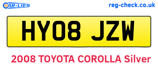 HY08JZW are the vehicle registration plates.