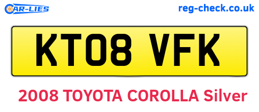 KT08VFK are the vehicle registration plates.