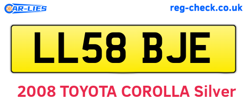 LL58BJE are the vehicle registration plates.