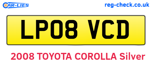 LP08VCD are the vehicle registration plates.