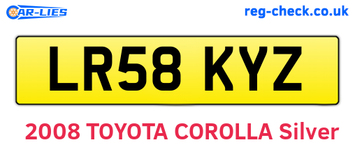 LR58KYZ are the vehicle registration plates.