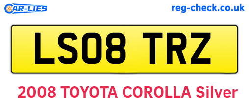 LS08TRZ are the vehicle registration plates.