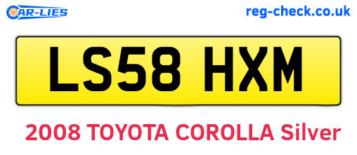 LS58HXM are the vehicle registration plates.