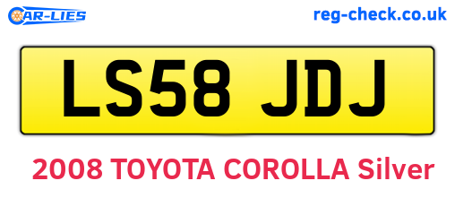 LS58JDJ are the vehicle registration plates.