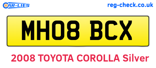 MH08BCX are the vehicle registration plates.