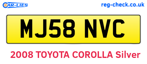 MJ58NVC are the vehicle registration plates.