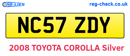 NC57ZDY are the vehicle registration plates.