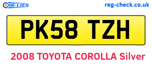 PK58TZH are the vehicle registration plates.