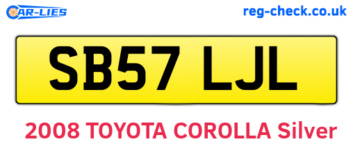 SB57LJL are the vehicle registration plates.