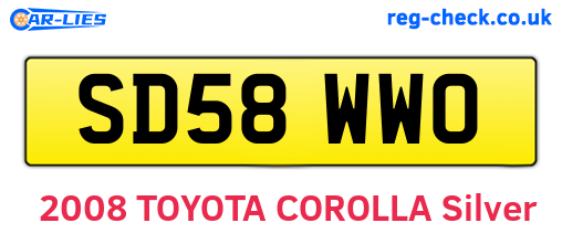SD58WWO are the vehicle registration plates.