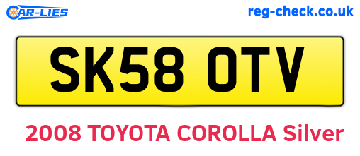 SK58OTV are the vehicle registration plates.