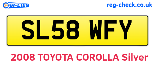 SL58WFY are the vehicle registration plates.