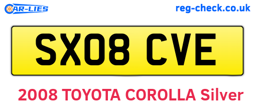 SX08CVE are the vehicle registration plates.