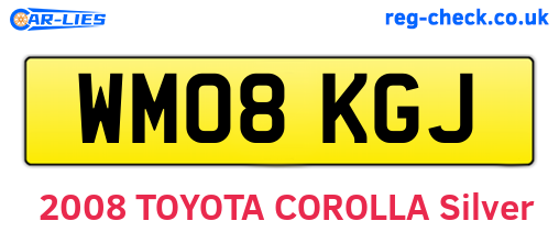 WM08KGJ are the vehicle registration plates.