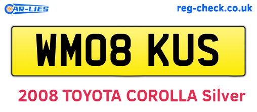 WM08KUS are the vehicle registration plates.