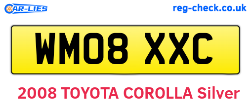 WM08XXC are the vehicle registration plates.