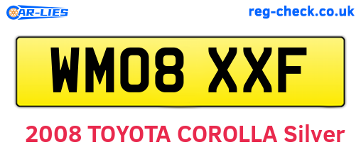 WM08XXF are the vehicle registration plates.
