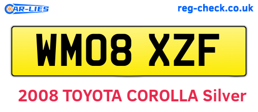 WM08XZF are the vehicle registration plates.