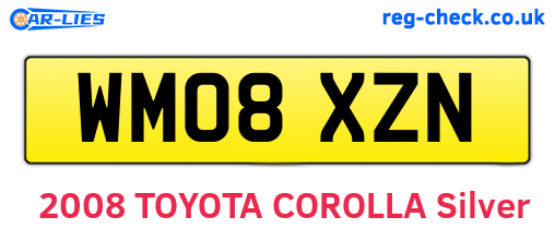 WM08XZN are the vehicle registration plates.