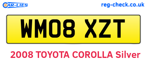 WM08XZT are the vehicle registration plates.