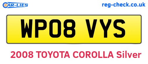 WP08VYS are the vehicle registration plates.