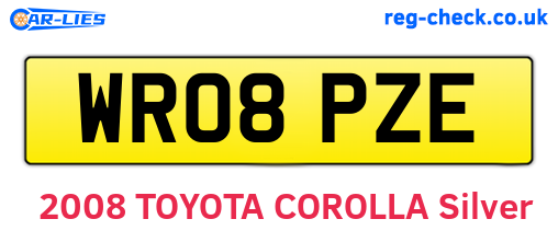 WR08PZE are the vehicle registration plates.