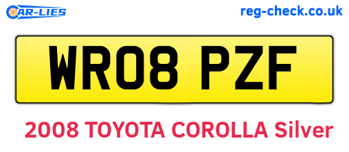 WR08PZF are the vehicle registration plates.