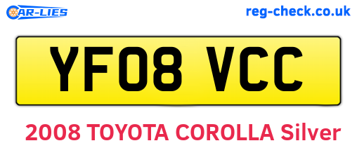 YF08VCC are the vehicle registration plates.