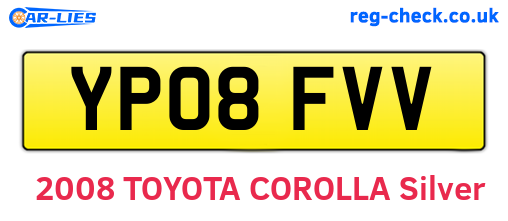 YP08FVV are the vehicle registration plates.