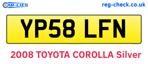 YP58LFN are the vehicle registration plates.