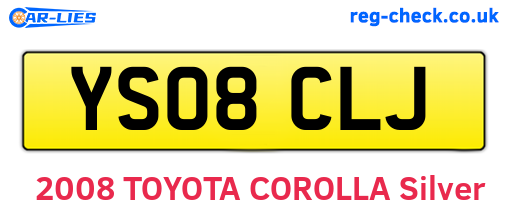 YS08CLJ are the vehicle registration plates.