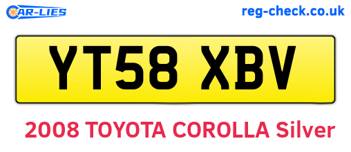 YT58XBV are the vehicle registration plates.