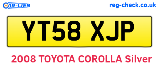 YT58XJP are the vehicle registration plates.