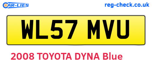 WL57MVU are the vehicle registration plates.