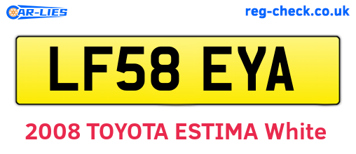 LF58EYA are the vehicle registration plates.