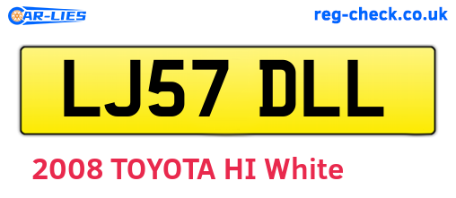 LJ57DLL are the vehicle registration plates.