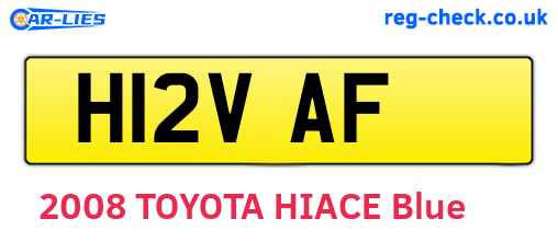 H12VAF are the vehicle registration plates.