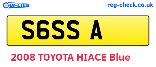 S6SSA are the vehicle registration plates.