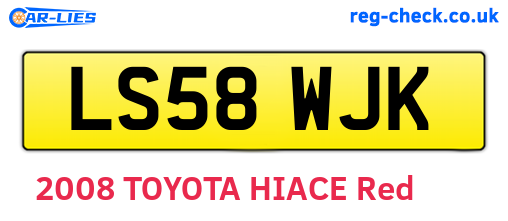 LS58WJK are the vehicle registration plates.