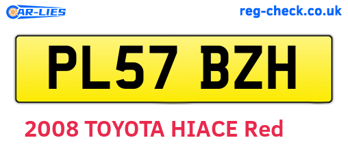 PL57BZH are the vehicle registration plates.
