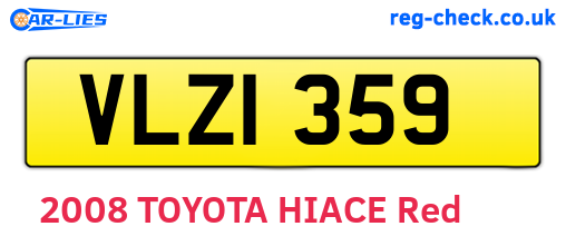 VLZ1359 are the vehicle registration plates.