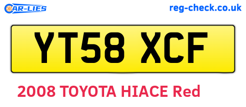 YT58XCF are the vehicle registration plates.