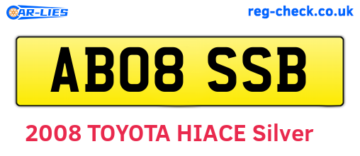 AB08SSB are the vehicle registration plates.