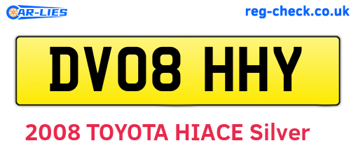 DV08HHY are the vehicle registration plates.