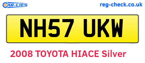 NH57UKW are the vehicle registration plates.